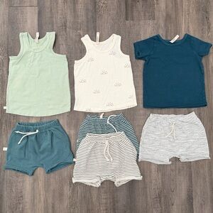 Neutral & Teal Boys Summer Set - 7 Pieces